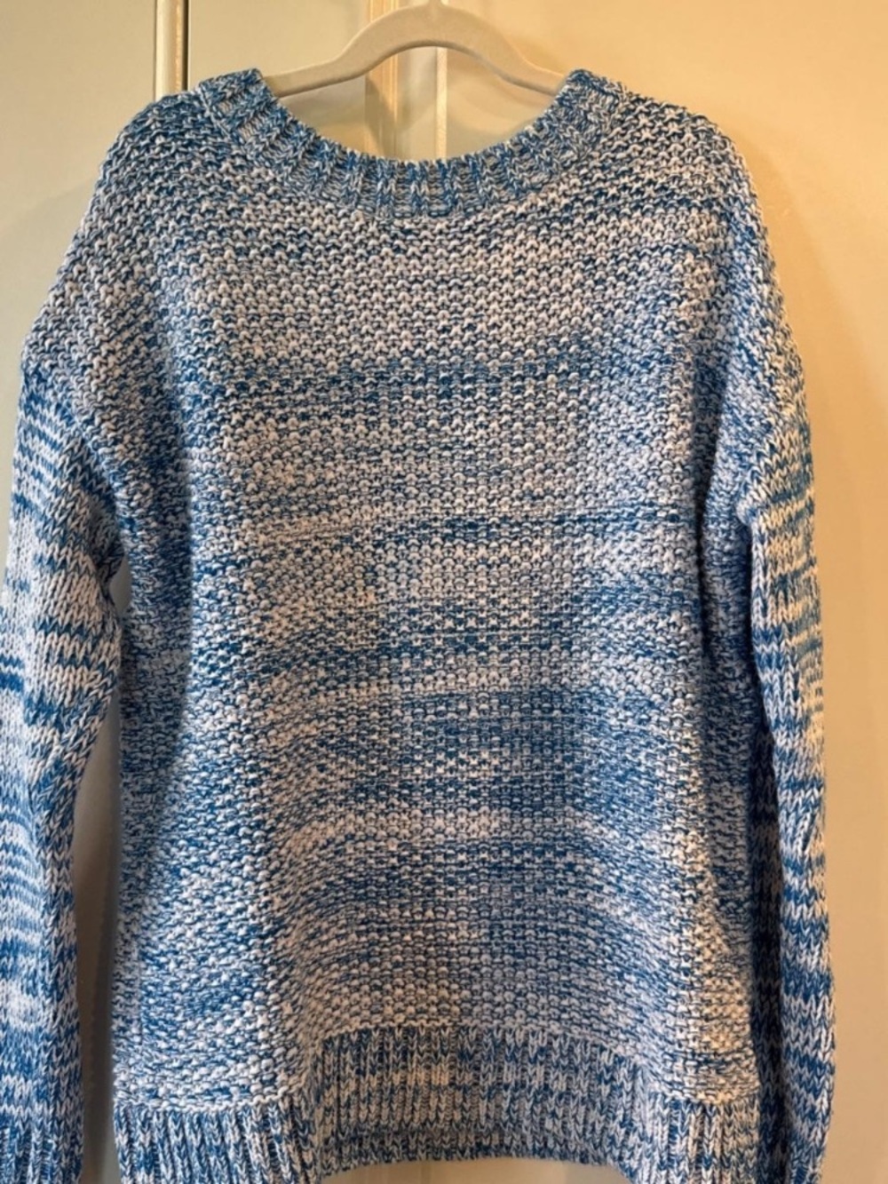 GAP Blue & White Marled Crewneck Sweater